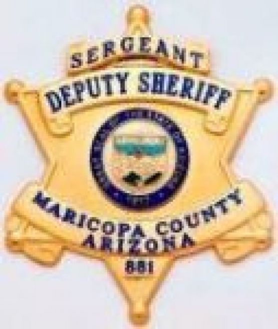 MARICOPA COUNTY (AZ) SHERIFF'S OFFICE METAL UNIFORM BADGE - RANK VERSION.